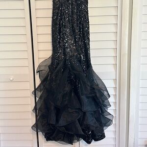 Black Sequined Prom Dress
